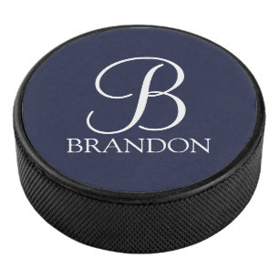Gepersonaliseerd Manuscript Monogram en Naam Hockey Puck