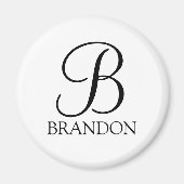 Gepersonaliseerd Manuscript Monogram en Naam Magneet (Voorkant)