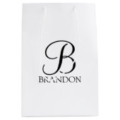 Gepersonaliseerd Manuscript Monogram en Naam Medium Cadeauzakje (Voorkant)