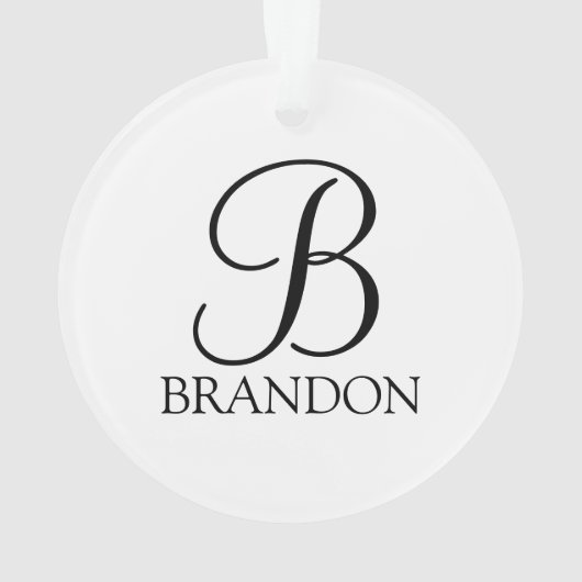 Gepersonaliseerd Manuscript Monogram en Naam Ornament (achterkant)