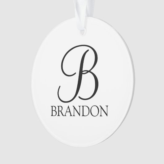 Gepersonaliseerd Manuscript Monogram en Naam Ornament (voorkant)