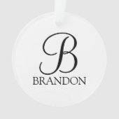 Gepersonaliseerd Manuscript Monogram en Naam Ornament (voorkant)