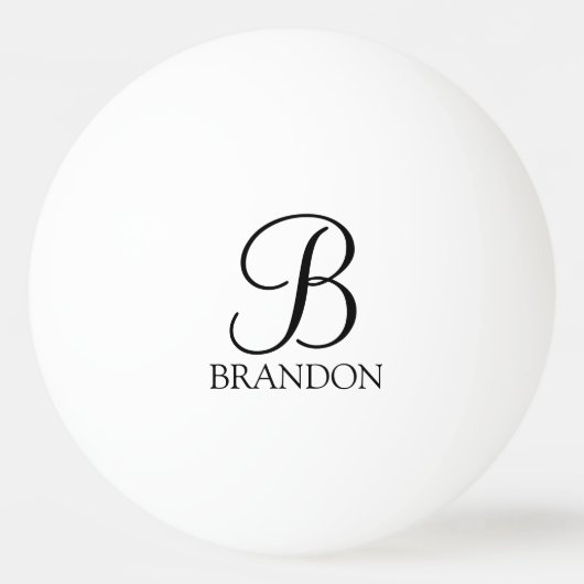Gepersonaliseerd Manuscript Monogram en Naam Pingpongbal (Voorkant)