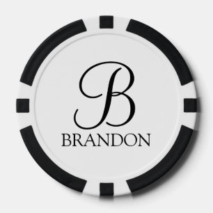 Gepersonaliseerd Manuscript Monogram en Naam Poker Chips