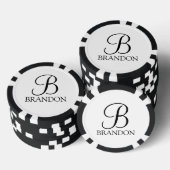 Gepersonaliseerd Manuscript Monogram en Naam Poker Chips (Opstapeling)