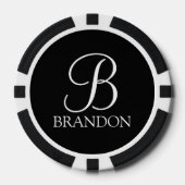 Gepersonaliseerd Manuscript Monogram en Naam Poker Chips (Voorkant)