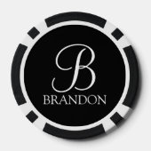 Gepersonaliseerd Manuscript Monogram en Naam Poker Chips (Achterkant)