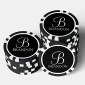 Gepersonaliseerd Manuscript Monogram en Naam Poker Chips (Opstapeling)