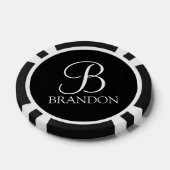 Gepersonaliseerd Manuscript Monogram en Naam Poker Chips (Enkel)