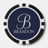 Gepersonaliseerd Manuscript Monogram en Naam Poker Chips (Voorkant)