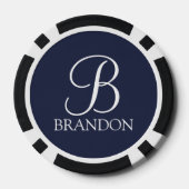 Gepersonaliseerd Manuscript Monogram en Naam Poker Chips (Achterkant)