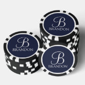 Gepersonaliseerd Manuscript Monogram en Naam Poker Chips (Opstapeling)