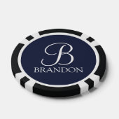 Gepersonaliseerd Manuscript Monogram en Naam Poker Chips (Enkel)