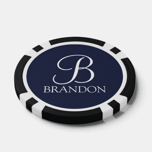 Gepersonaliseerd Manuscript Monogram en Naam Poker Chips (Enkel)