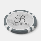 Gepersonaliseerd Manuscript Monogram en Naam Poker Chips (Enkel)