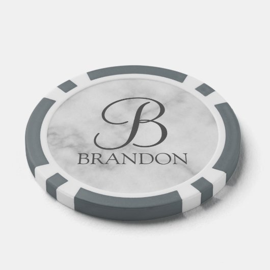 Gepersonaliseerd Manuscript Monogram en Naam Poker Chips (Enkel)