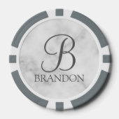 Gepersonaliseerd Manuscript Monogram en Naam Poker Chips (Voorkant)