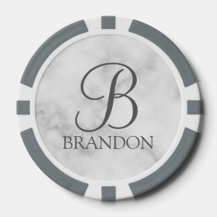 Gepersonaliseerd Manuscript Monogram en Naam Poker Chips