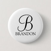 Gepersonaliseerd Manuscript Monogram en Naam Ronde Button 5,7 Cm (Voorkant)