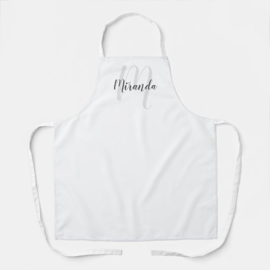 Gepersonaliseerd Manuscript Monogram en Naam Schort (Voorkant)