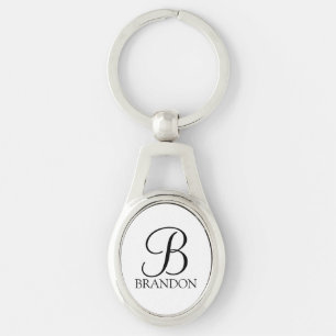 Gepersonaliseerd Manuscript Monogram en Naam Sleutelhanger
