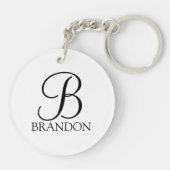 Gepersonaliseerd Manuscript Monogram en Naam Sleutelhanger (Achterkant)