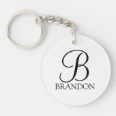Gepersonaliseerd Manuscript Monogram en Naam Sleutelhanger (Voorkant)