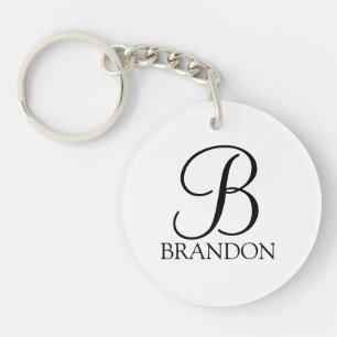 Gepersonaliseerd Manuscript Monogram en Naam Sleutelhanger