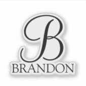 Gepersonaliseerd Manuscript Monogram en Naam Sticker (Voorkant)