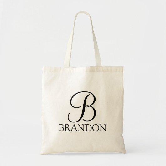 Gepersonaliseerd Manuscript Monogram en Naam Tote Bag (Voorkant)