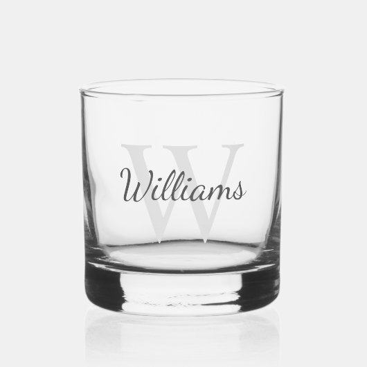 Gepersonaliseerd Manuscript Monogram en Naam Whisky Glas (Voorkant)