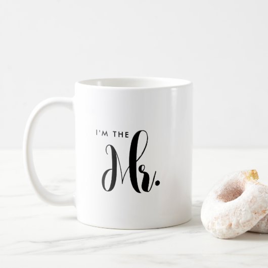 Gepersonaliseerd Manuscript Mr en Mrs Groom Weddin Koffiemok (Met donut)