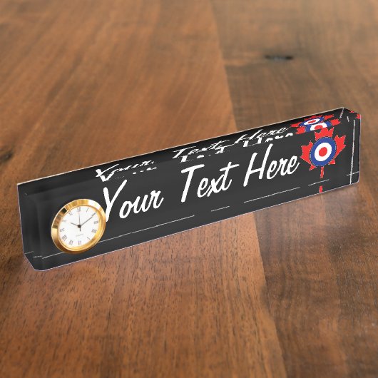 Gepersonaliseerd Maple Leaf Roundel Mod CANADA Naambordje (Zijkant)