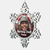 Gepersonaliseerd Marching Band Foto High School Gi Tin Sneeuwvlok Ornament (Rechts)