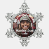 Gepersonaliseerd Marching Band Foto High School Gi Tin Sneeuwvlok Ornament (Voorkant)
