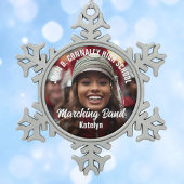 Gepersonaliseerd Marching Band Foto High School Gi Tin Sneeuwvlok Ornament