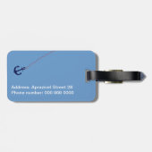 gepersonaliseerd marineblauw anker bagagelabel (Achterkant horizontaal)