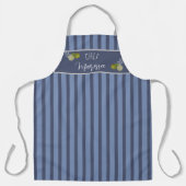 Gepersonaliseerd marineblauw gestreepte chef-kok S Schort (Voorkant)