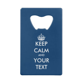 Gepersonaliseerd marineblauw houdt de flesopening creditkaart flessenopener