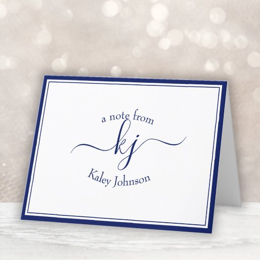 Gepersonaliseerd marinewit van het bureau van de K Bedankkaart