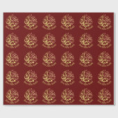 Gepersonaliseerd Maroon Eid Mubarak Cadeaupapier (Vlak)