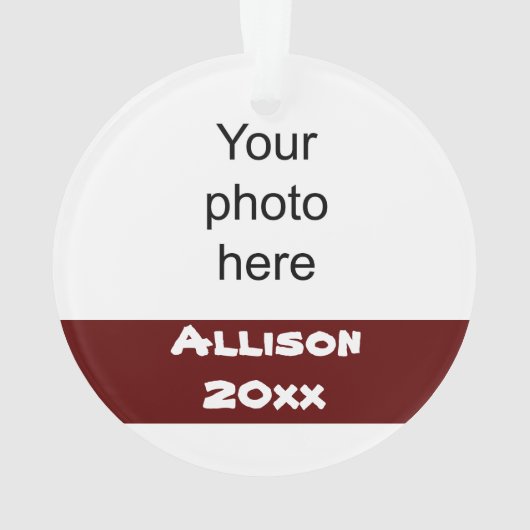 Gepersonaliseerd Maroon en grijs Cheerleader Ornam Ornament (achterkant)