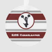 Gepersonaliseerd Maroon en grijs Cheerleader Ornam Ornament (voorkant)