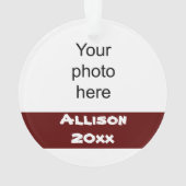 Gepersonaliseerd Maroon en Zwart Cheerleader Ornam Ornament (achterkant)