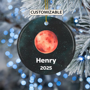 Gepersonaliseerd Mars Ornament, zonnestelsel, plan Keramisch Ornament