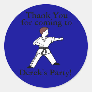 Gepersonaliseerd Martial Arts verjaardagsfeestje s Ronde Sticker