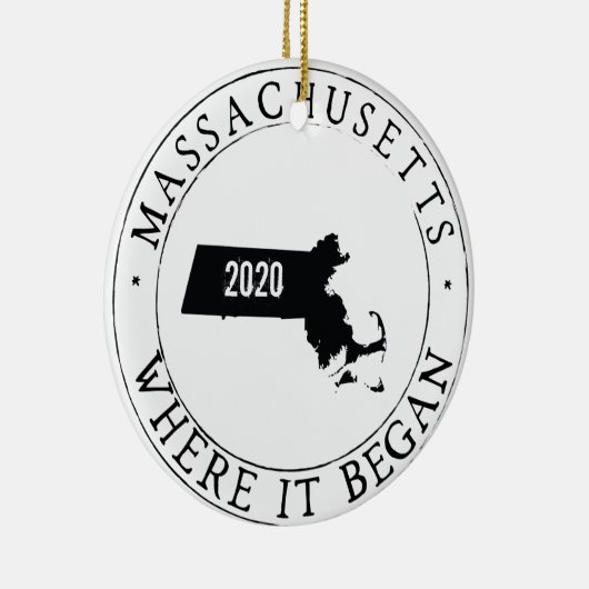 Gepersonaliseerd Massachusetts Ornament (Rechts)