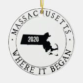 Gepersonaliseerd Massachusetts Ornament (Voorkant)