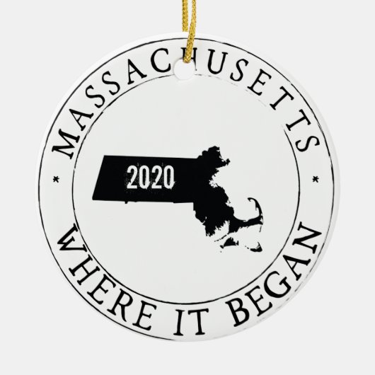 Gepersonaliseerd Massachusetts Ornament (Voorkant)