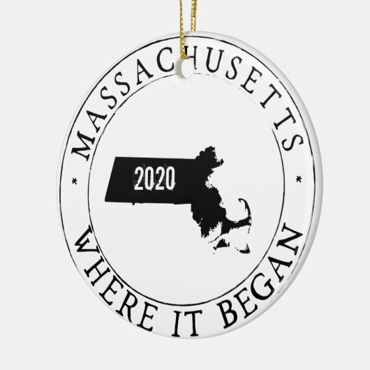Gepersonaliseerd Massachusetts Ornament (Links)